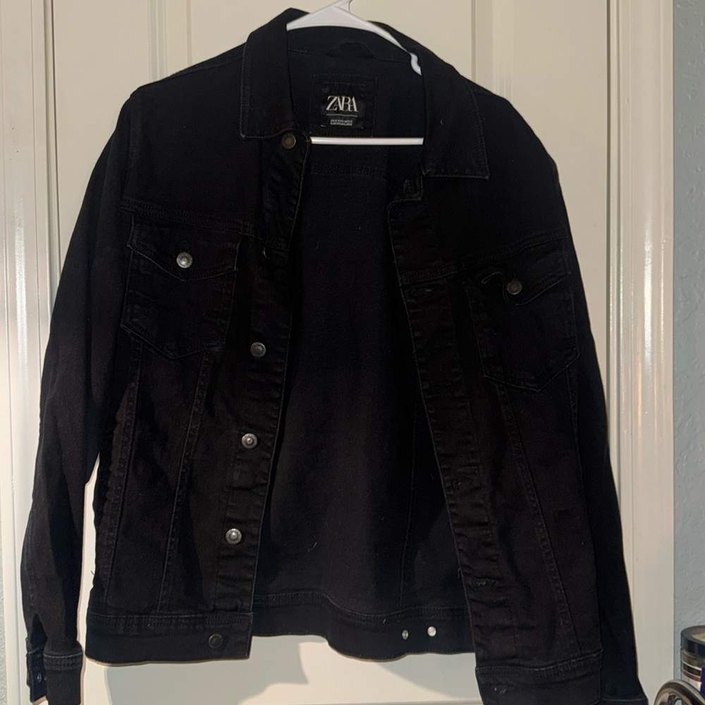 Black denim jacket